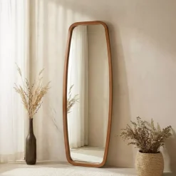 Grande specchio da parete con cornice in legno (170 cm) Amarino Marrone