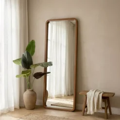 Grande specchio da parete con cornice in legno (173 cm) Ibanez Marrone