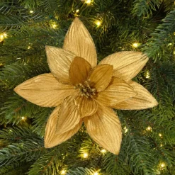 Grande Stella di Natale di Natale su pinza (D30 cm) Velluto Oro