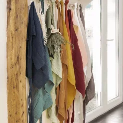 Grembiule con tasche garza di cotone Gaïa Giallo zafferano
