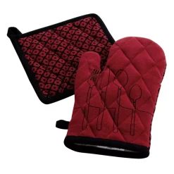 Guanto e presina cotone riciclato Cuisiline Bordeaux