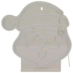 Insegna luminosa USB (H35 cm) Neon Testa di Babbo Natale Multicolore