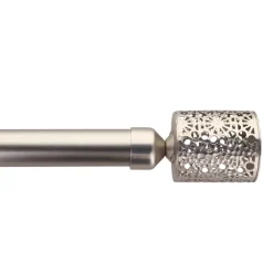 Kit asta per tenda estensibile (L210 - L380 cm / D28 mm) Portacandele Argento