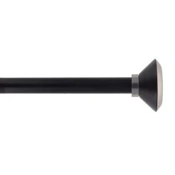 Kit asta tenda estensibile (L120 - L210 cm / D19 mm) Coni Argento e Nero