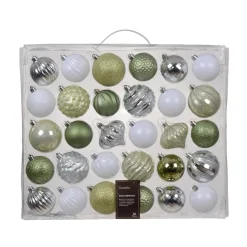 Kit di decorazione per albero di Natale Agéna Menta bianca, bianco e argento