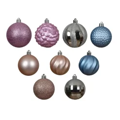 Kit di decorazione per albero di Natale Agéna Blu ghiaccio, argento e rosa