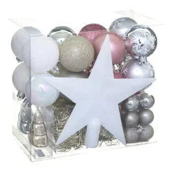 Kit di decorazioni di Natale Aspen Bianco/ Rosa