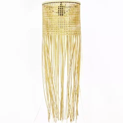 Lampada a sospensione con frange in bambù (H85 cm) Maoki Naturale