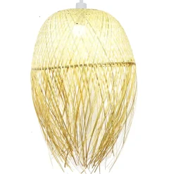Lampada a sospensione con frange in bambù (H70 cm) Huelva Naturale