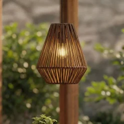 Lampada a sospensione da giardino a batteria con 15 LED (H27 cm) Messya Marrone