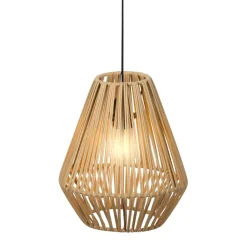 Lampada a sospensione da giardino a batteria con 15 LED (H27 cm) Messya Naturale