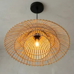 Lampada a sospensione desgin in bambù (D60 cm) Zeyno Naturale