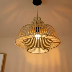 Lampada a sospensione design in bambù (D50 cm) Cabrera Naturale