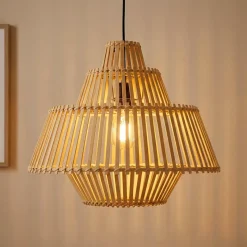 Lampada a sospensione design in bambù (D50 cm) Cabrera Naturale