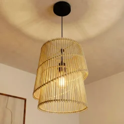Lampada a sospensione design in bambù (H36 cm) Alicante Naturale