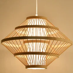 Lampada a sospensione design in bambù (D50 cm) Marbella Naturale