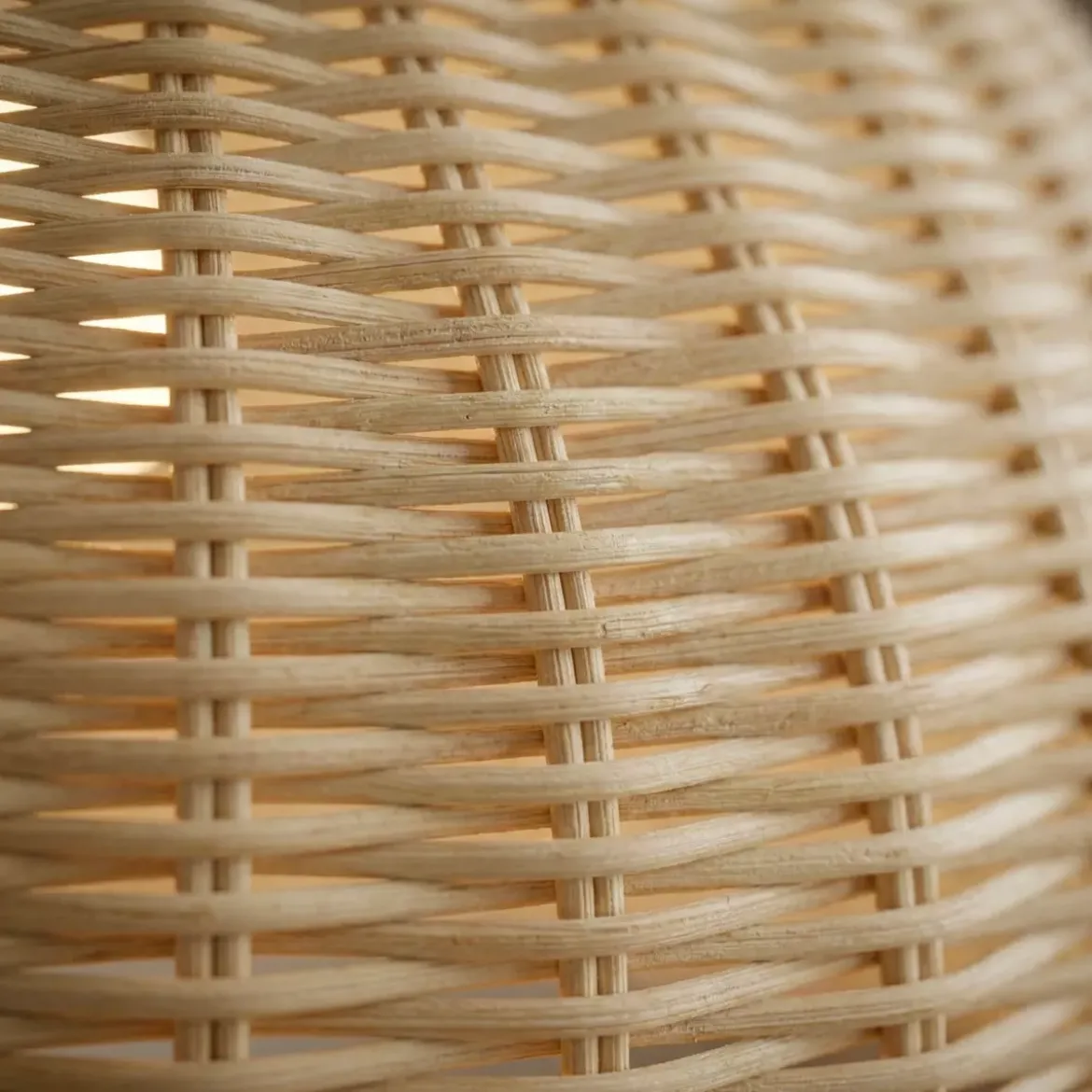 Lampada a sospensione in bambù intrecciato (D60 cm) Eivissa Naturale