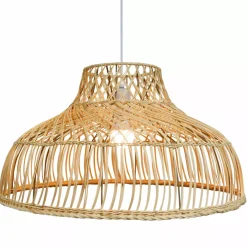 Lampada a sospensione in bambù traforato (D60 cm) Riviera Naturale