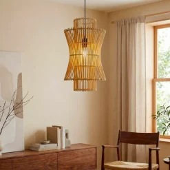 Lampada a sospensione in bambù (H52 cm) Morok Naturale