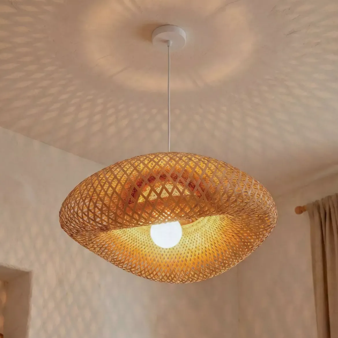 Lampada a sospensione in bambù (D50 cm) Marinaly naturale