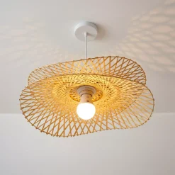 Lampada a sospensione in bambù (D55 cm) Mérida Naturale