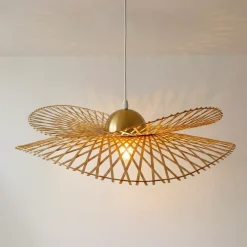 Lampada a sospensione in bambù (D55 cm) Mérida Naturale