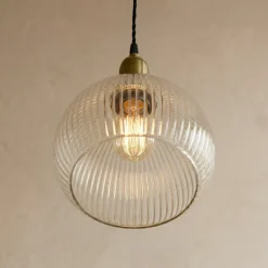 Lampada a sospensione in vetro (D20 cm) Velden Trasparente