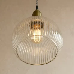 Lampada a sospensione in vetro (D30 cm) Velden Trasparente