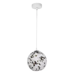Lampada a sospensione in vetro e metallo (D20 cm) Pepper Nero e bianco