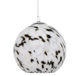 Lampada a sospensione in vetro e metallo (D20 cm) Pepper Nero e bianco