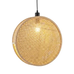 Lampada a sospensione rotonda in bambù (D40 cm) Oraya Naturale