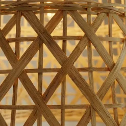 Lampada a sospensione traforata in bambù (H50 cm) Pampelune Naturale