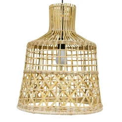 Lampada a sospensione traforata in bambù (H50 cm) Pampelune Naturale
