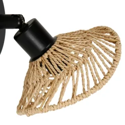 Lampada da parete carta e metallo (H17 cm) Ozana Naturale