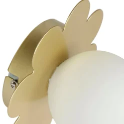 Lampada da parete metallo (D15 cm) Fiore Bianco e Oro