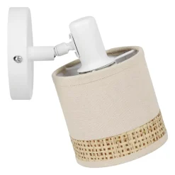 Lampada da parete orientabile metallo e rattan (10 x 17,5 cm) Bohemia Beige