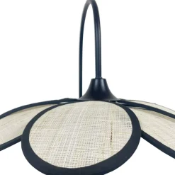 Lampada da parete petalo in tessuto (H62 cm) Alava Nero