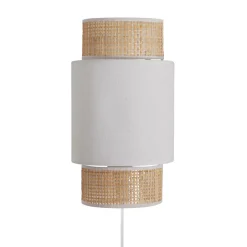 Lampada da parete rattan (H33 cm) Gigogne Bianco
