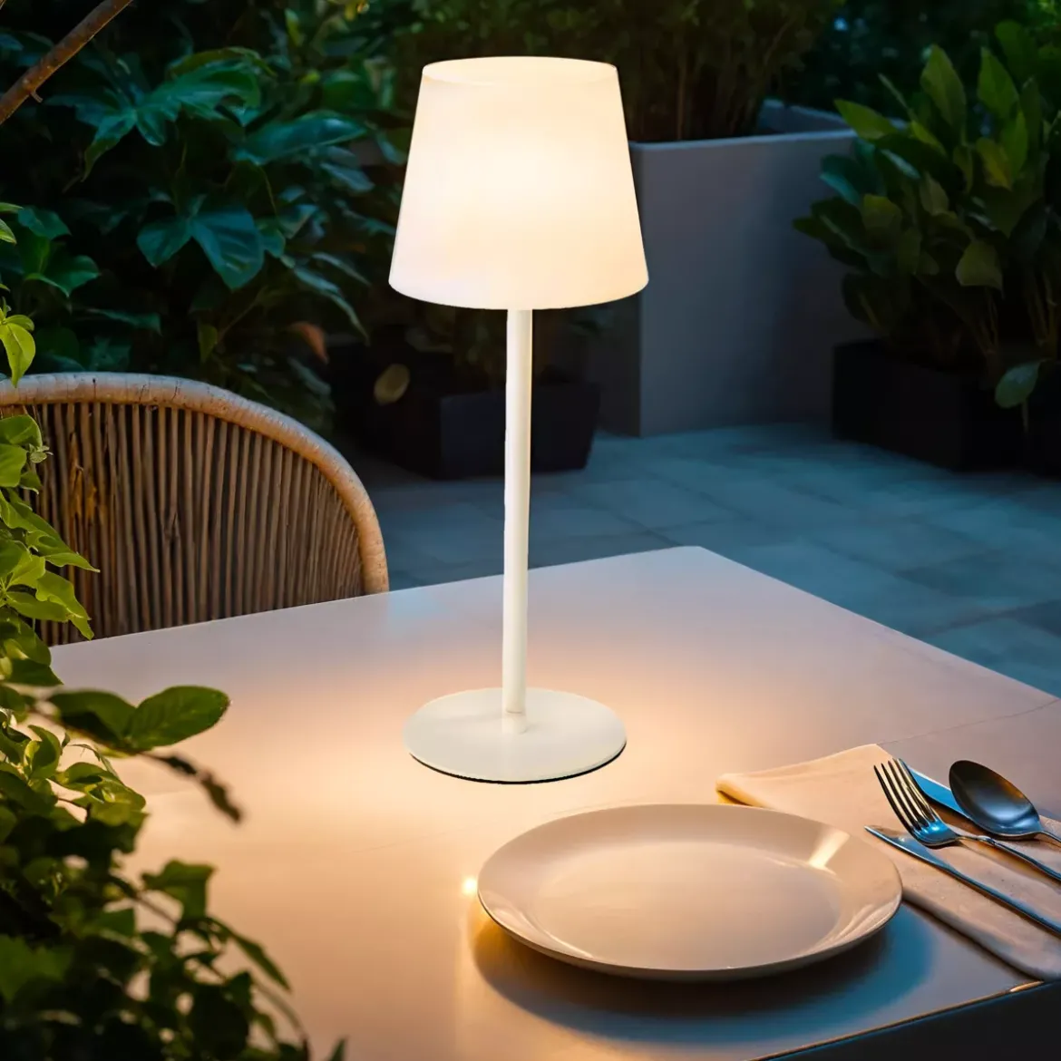 Lampada da tavolo cavo USB Manhattan - Bianco