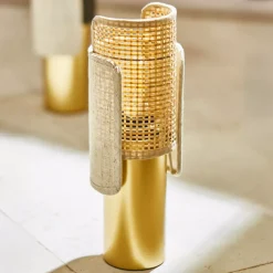 Lampada da tavolo (H28 cm) Bourgeon Beige e dorato