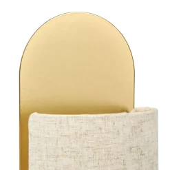 Lampada da tavolo in metallo e lino (H27 cm) Ornella Oro