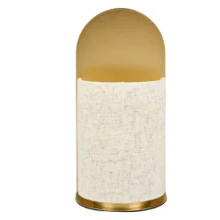 Lampada da tavolo in metallo e lino (H27 cm) Ornella Oro