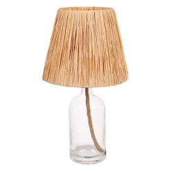 Lampada da tavolo in vetro e corde (H40 cm) Haddock Beige