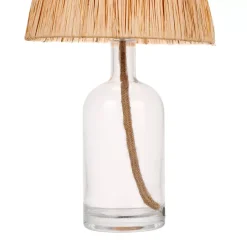 Lampada da tavolo in vetro e corde (H40 cm) Haddock Beige