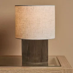Lampada da tavolo in vetro (H22 cm) Delia Nero