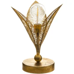 Lampada da tavolo metallo LED (H25 cm) Foglie Oro