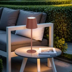 Lampada da tavolo senza fili ricaricabile USB 48 LED (H37 cm) Brooklyn Terracotta