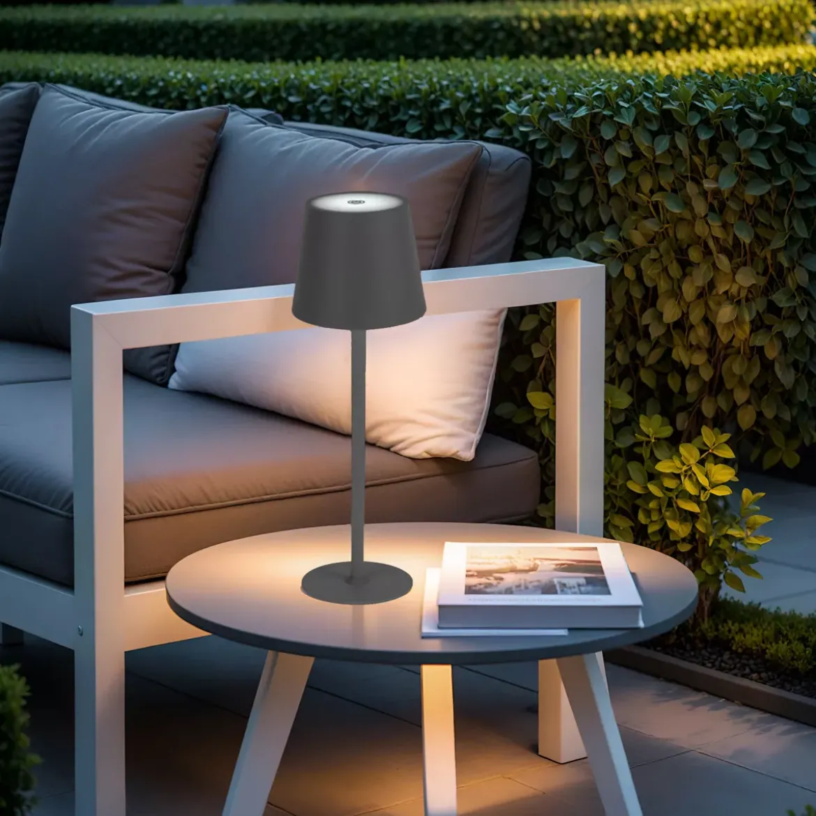 Lampada da tavolo senza fili ricaricabile USB 48 LED (H37 cm) Brooklyn Grigio