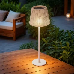 Lampada da tavolo solare LED esterna (H38 cm) Marylebone Bianco