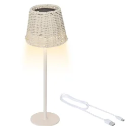 Lampada da tavolo solare LED esterna (H38 cm) Marylebone Bianco